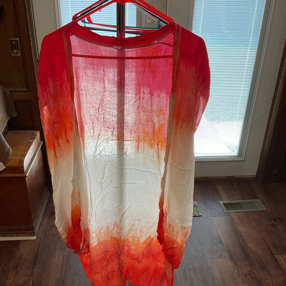 Vibrant Red and Orange Ombre Cape